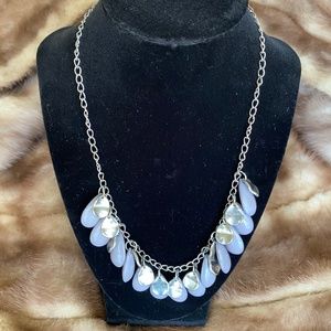 GRAY AND SILVER NECKLACE and EARRINGS